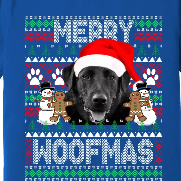 Merry Woofmas Cute Black Labrador Dog Ugly Sweater Great Gift Premium T-Shirt