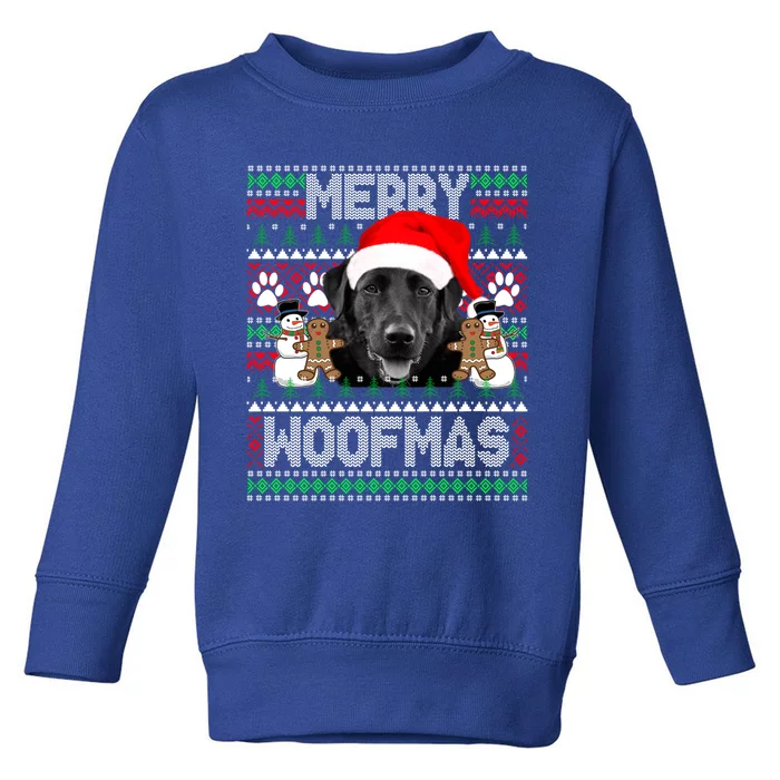 Merry Woofmas Cute Black Labrador Dog Ugly Sweater Great Gift Toddler Sweatshirt