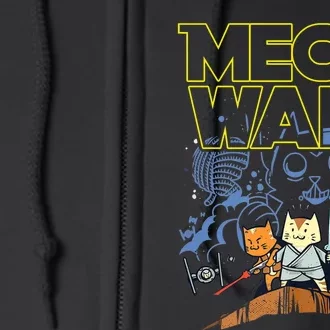 Meow Wars Cat Gifts For Cat Lovers Cat Stuff Hemed Gifts Full Zip Hoodie