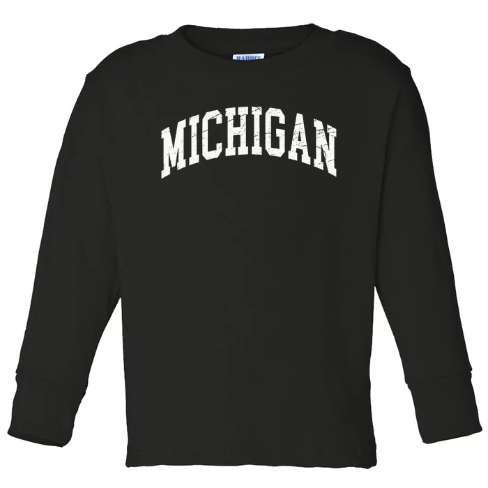 Michigan Worn Design Classic Toddler Long Sleeve Shirt