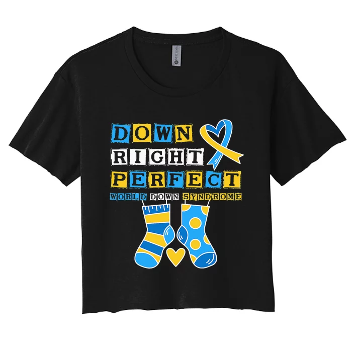 March World Down Syndrome Day Awareness Socks Women's Crop Top Tee