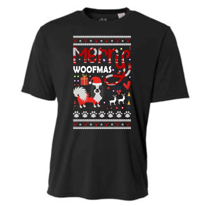 Merry Woofmas Dog Lover Ugly Sweater Funny Gift Cooling Performance Crew T-Shirt