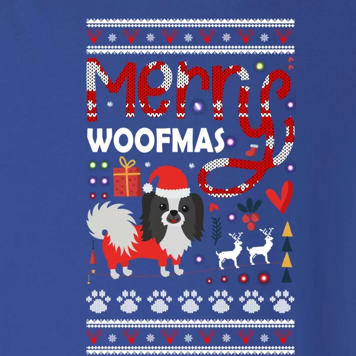 Merry Woofmas Dog Lover Ugly Sweater Funny Gift Toddler Long Sleeve Shirt