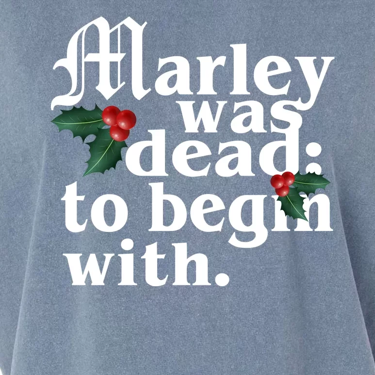 Marley Was Dead To Begin With Mistletoe Christmas Garment-Dyed Women's Muscle Tee