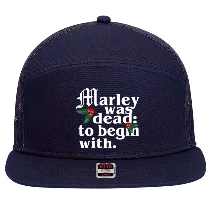 Marley Was Dead To Begin With Mistletoe Christmas 7 Panel Mesh Trucker Snapback Hat