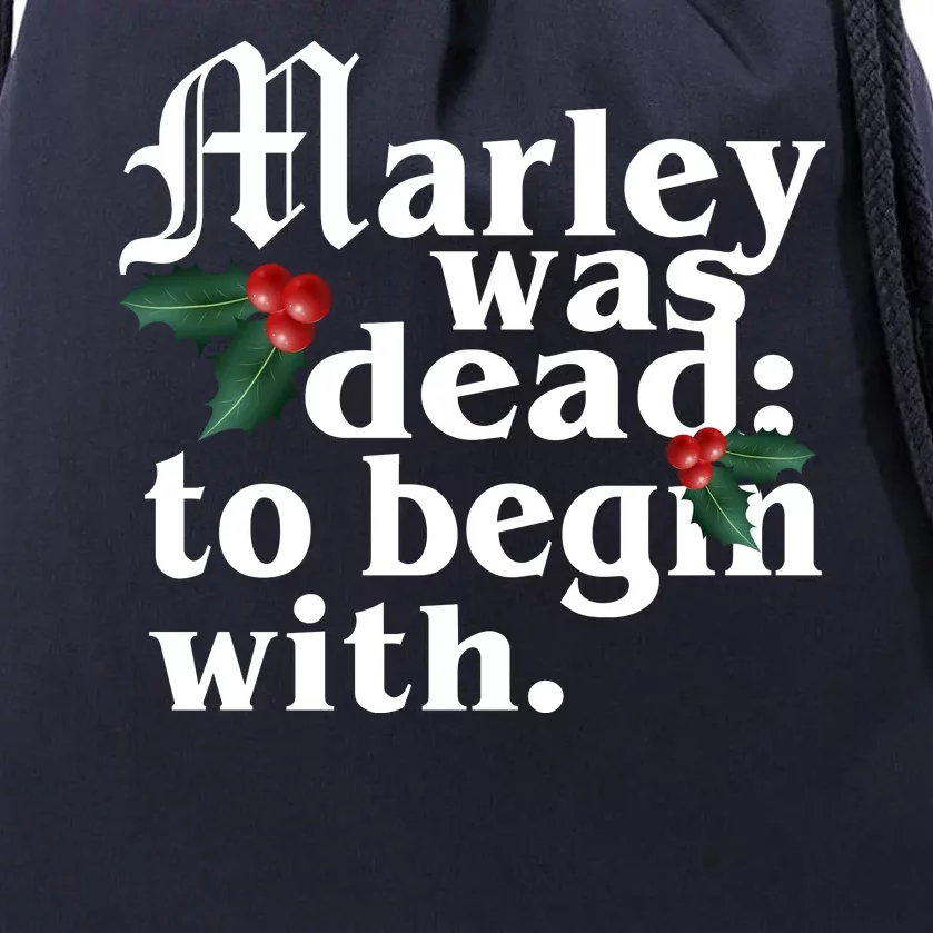 Marley Was Dead To Begin With Mistletoe Christmas Drawstring Bag