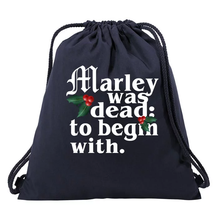 Marley Was Dead To Begin With Mistletoe Christmas Drawstring Bag