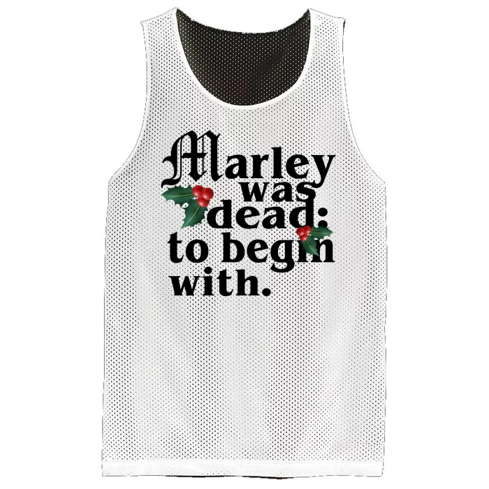 Marley Was Dead To Begin With Mistletoe Christmas Mesh Reversible Basketball Jersey Tank