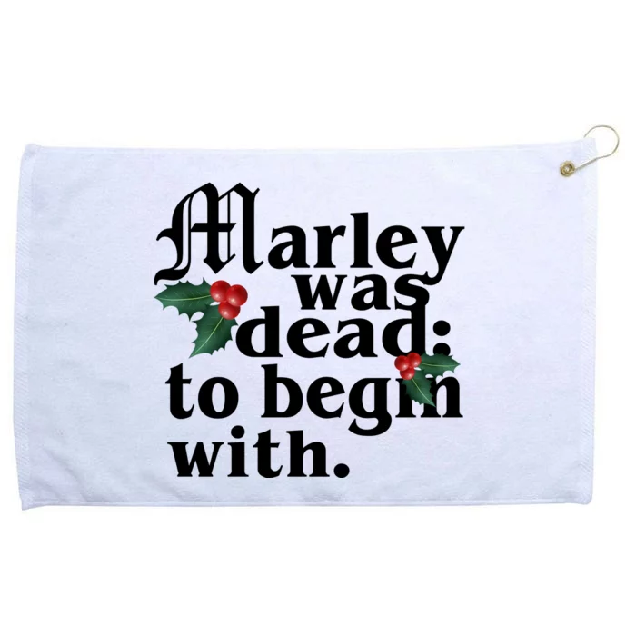 Marley Was Dead To Begin With Mistletoe Christmas Grommeted Golf Towel