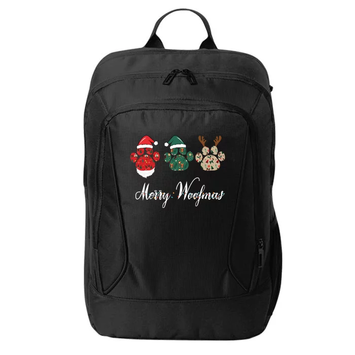 Merry Woofmas Dog Christmas Paw Gift City Backpack