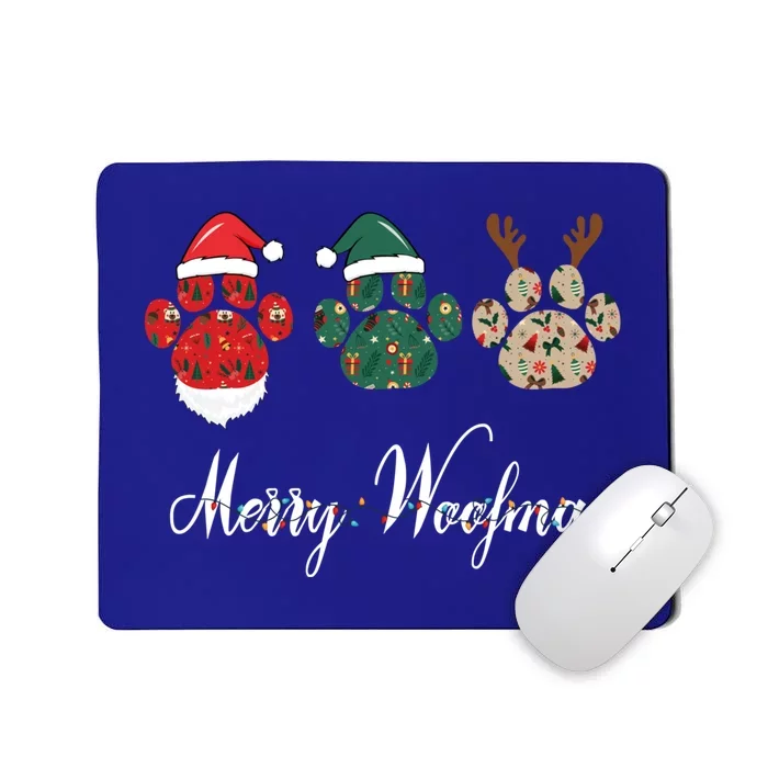 Merry Woofmas Dog Christmas Paw Gift Mousepad