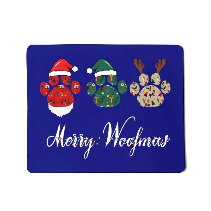 Merry Woofmas Dog Christmas Paw Gift Mousepad