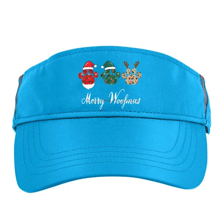 Merry Woofmas Dog Christmas Paw Gift Adult Drive Performance Visor