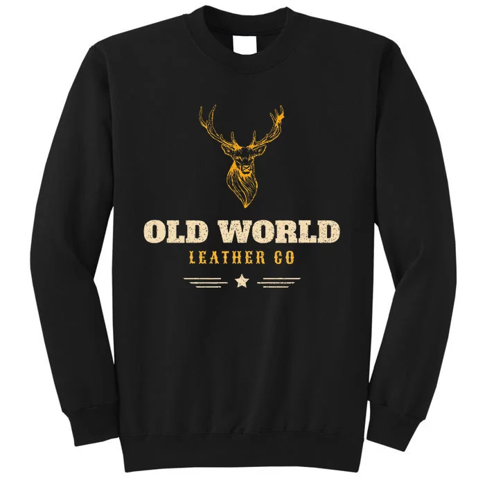 Monster Whitetail Deer Old World Leather Sweatshirt