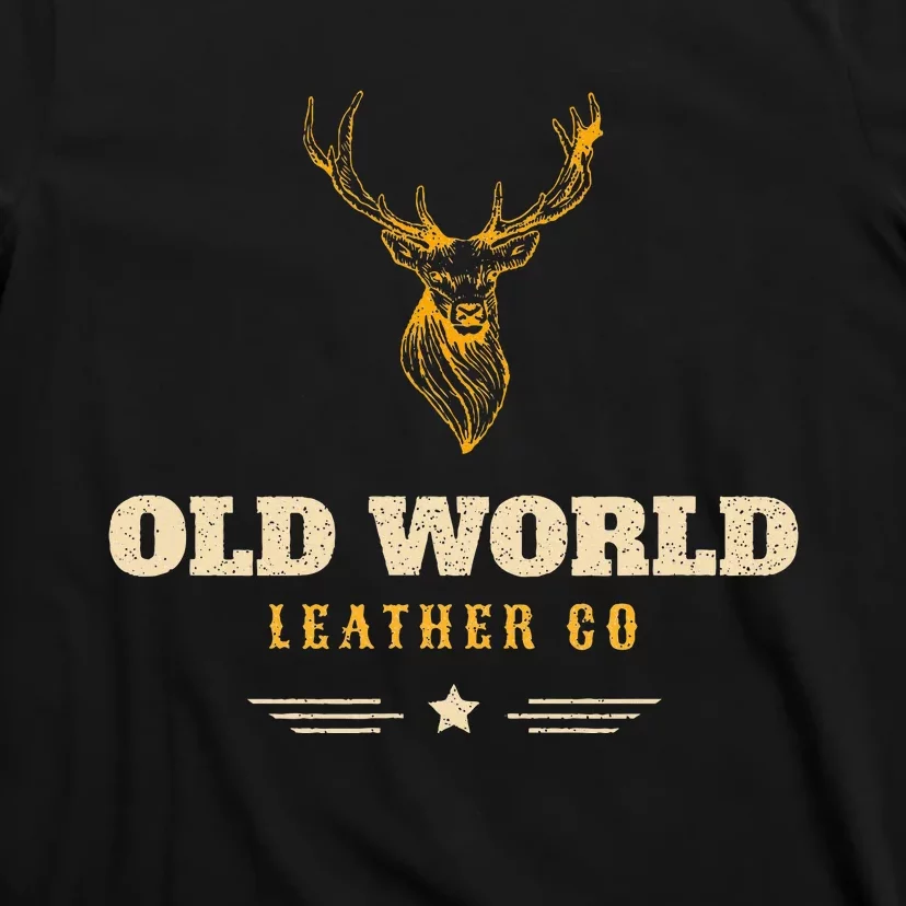 Monster Whitetail Deer Old World Leather T-Shirt