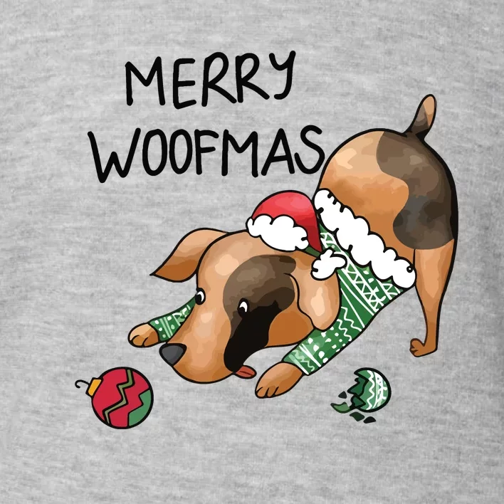 Merry Woofmas Dog Christmas Toddler Sweatshirt