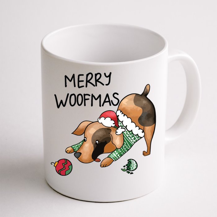 Merry Woofmas Dog Christmas Front & Back Coffee Mug