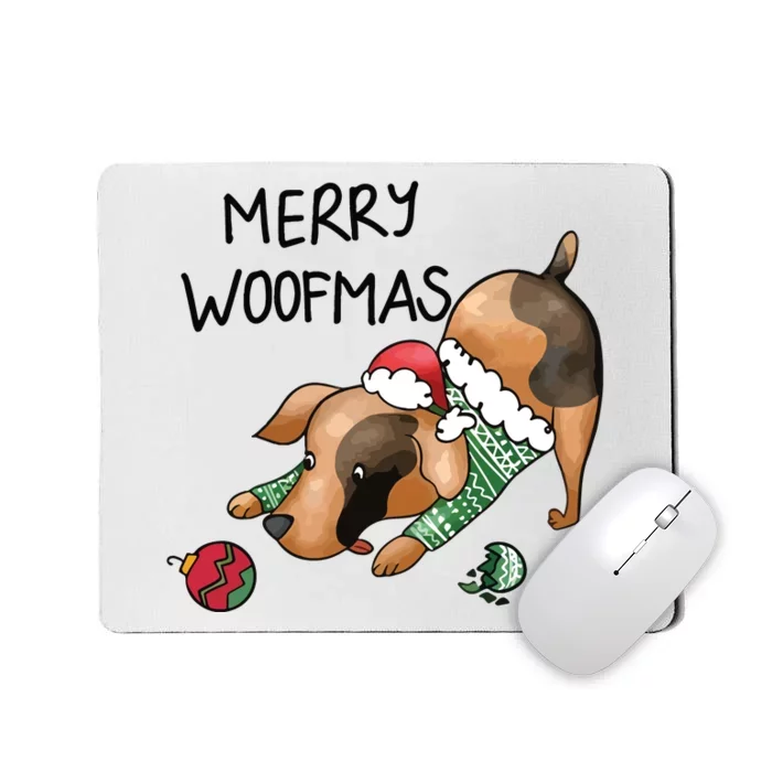 Merry Woofmas Dog Christmas Mousepad