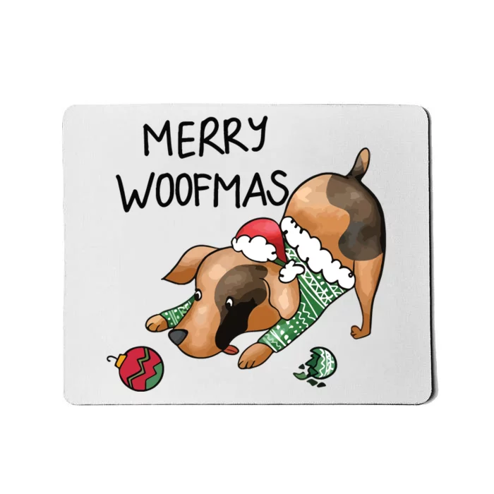 Merry Woofmas Dog Christmas Mousepad