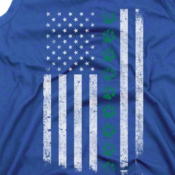 Military Working Dog American Flag Thin Green Line K9giftunit Funny Gift Tank Top