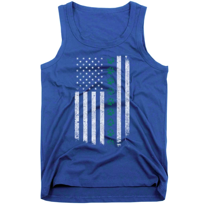 Military Working Dog American Flag Thin Green Line K9giftunit Funny Gift Tank Top