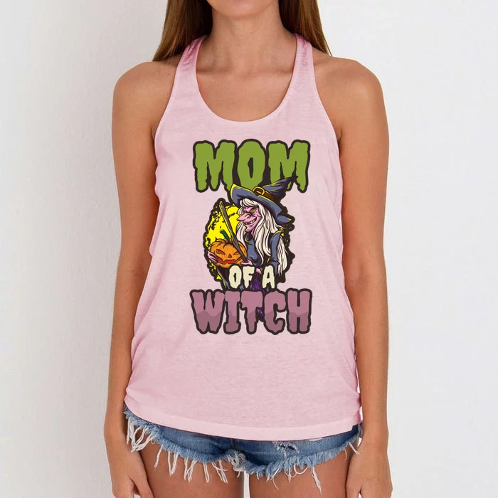 Mom Witch Design Halloween Witch Meaningful Gift Women's Knotted Racerback Tank