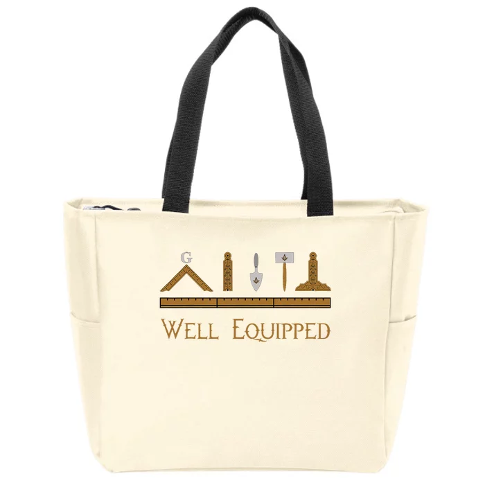 Mason Well Equipped Craft Working Tools Freemason Brothers Zip Tote Bag