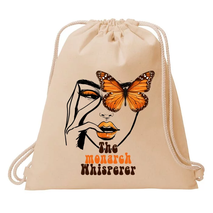 Monarch Whisperer Endangered Butterfly Nature Lover Drawstring Bag