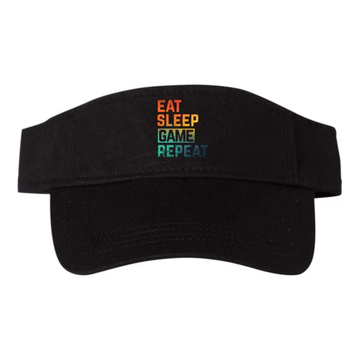 Men Women Eat Sleep Game Repeat Gift Game Controllers Valucap Bio-Washed Visor