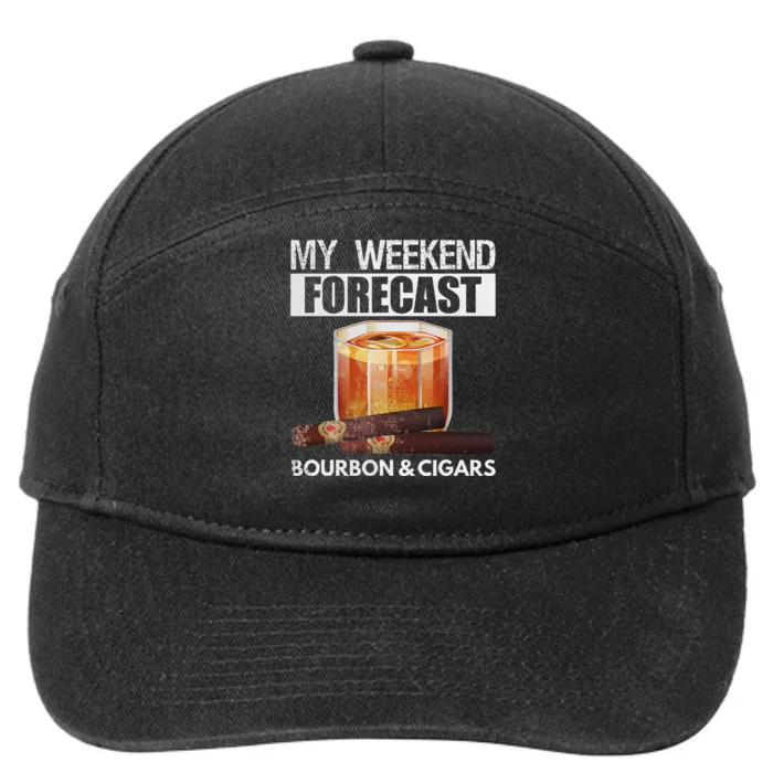 My Weekend Forecast Is Bourbon And Cigar 7-Panel Snapback Hat