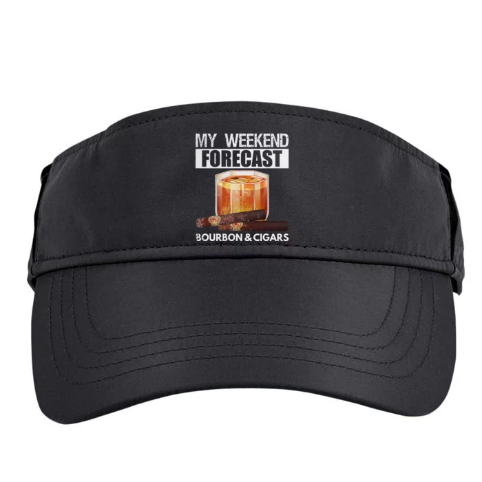 My Weekend Forecast Is Bourbon And Cigar Adult Drive Performance Visor