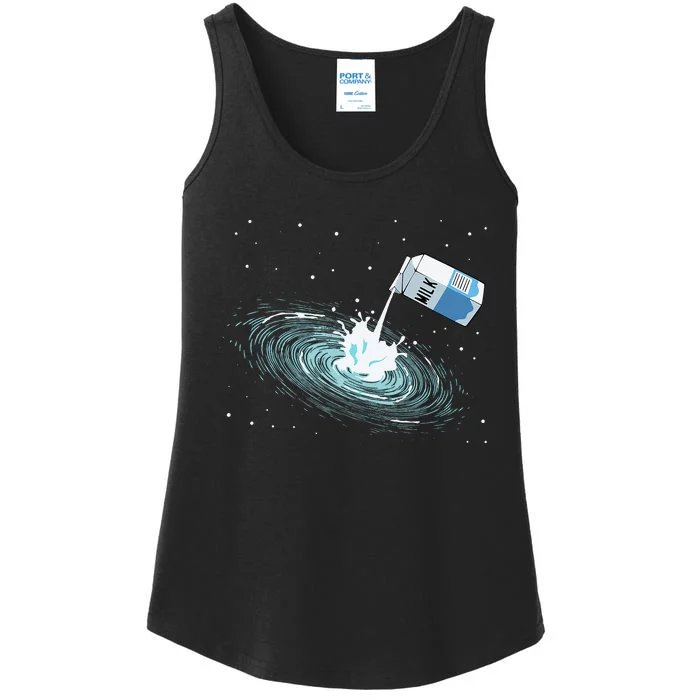 Milky Way Funny Cute Space Astronomy Galaxy Pun Graphic Milk Ladies Essential Tank