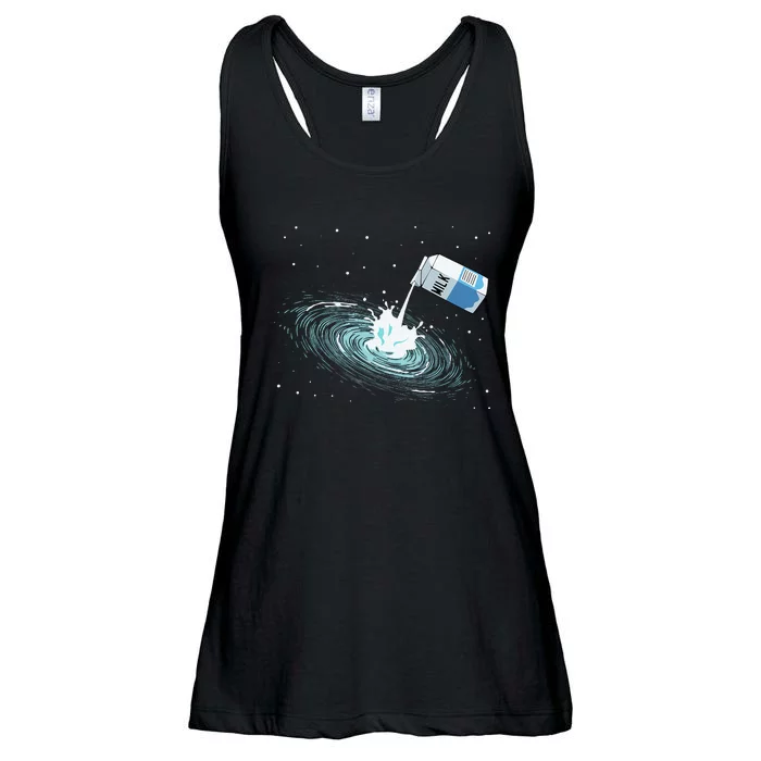 Milky Way Funny Cute Space Astronomy Galaxy Pun Graphic Milk Ladies Essential Flowy Tank