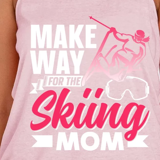 Make Way For The Skiing Mom Skier Winter Sports Ski Skiers Gift Women's Knotted Racerback Tank