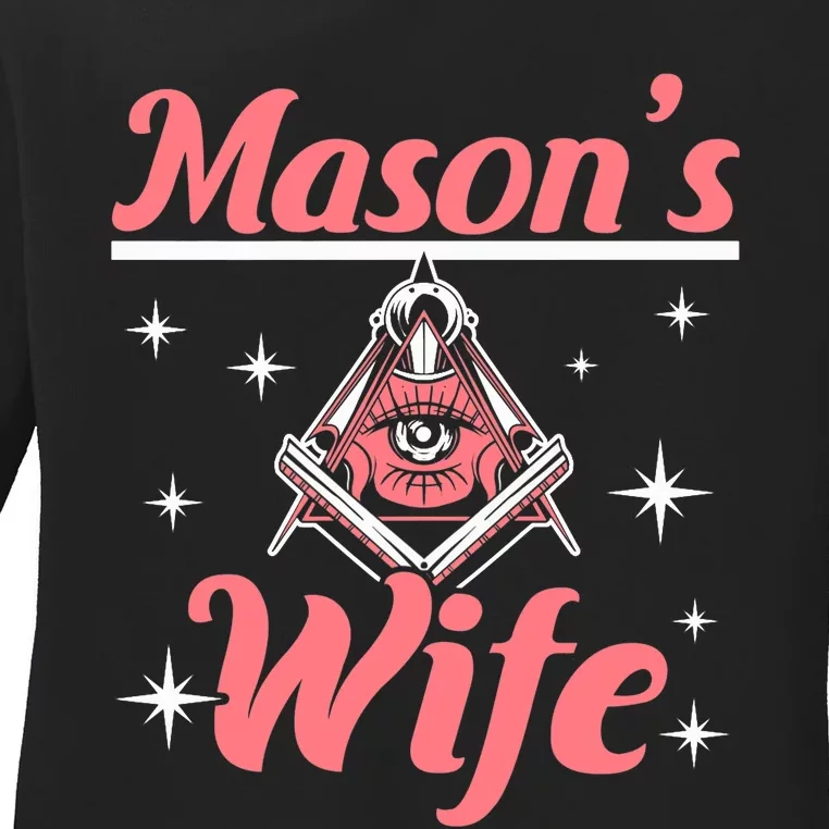 Mason's Wife Freemason Mason Freemasonry Premium Ladies Long Sleeve Shirt