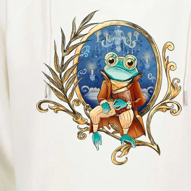 Magic Wizard Frog Fantasy Womens Funnel Neck Pullover Hood