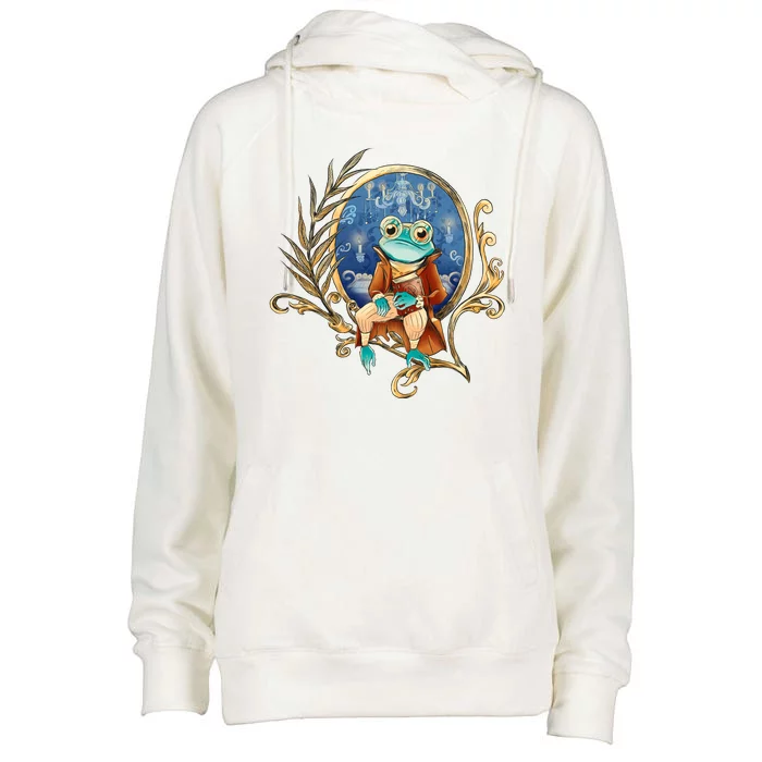 Magic Wizard Frog Fantasy Womens Funnel Neck Pullover Hood