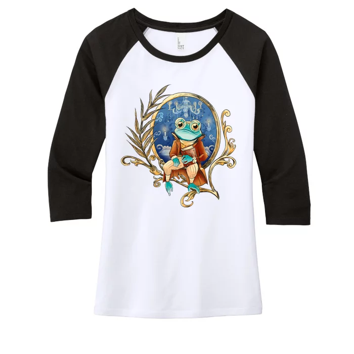 Magic Wizard Frog Fantasy Women's Tri-Blend 3/4-Sleeve Raglan Shirt