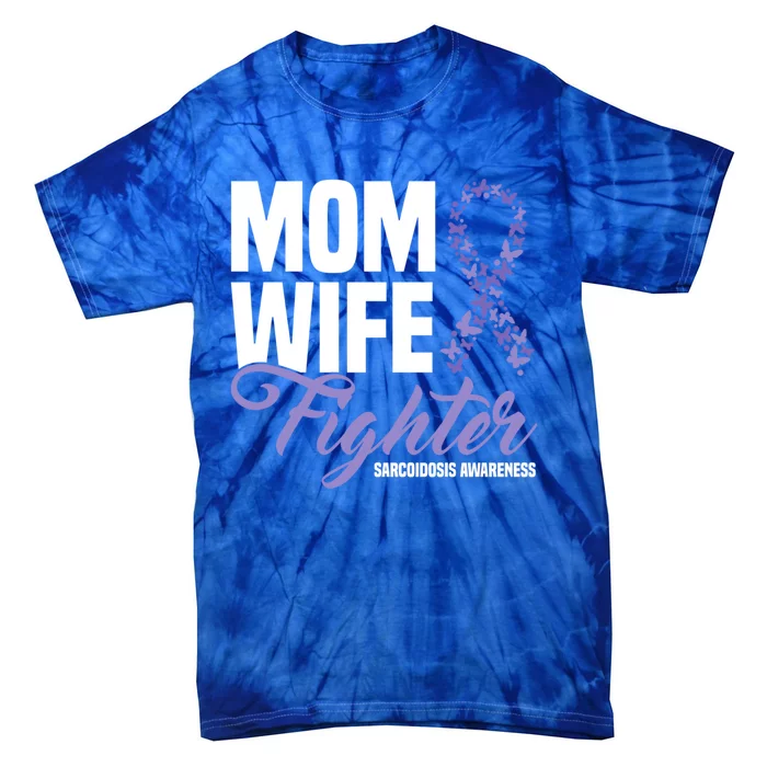 Mom Wife Fighter Purple Ribbon Sarcoidosis Awareness Gift Tie-Dye T-Shirt