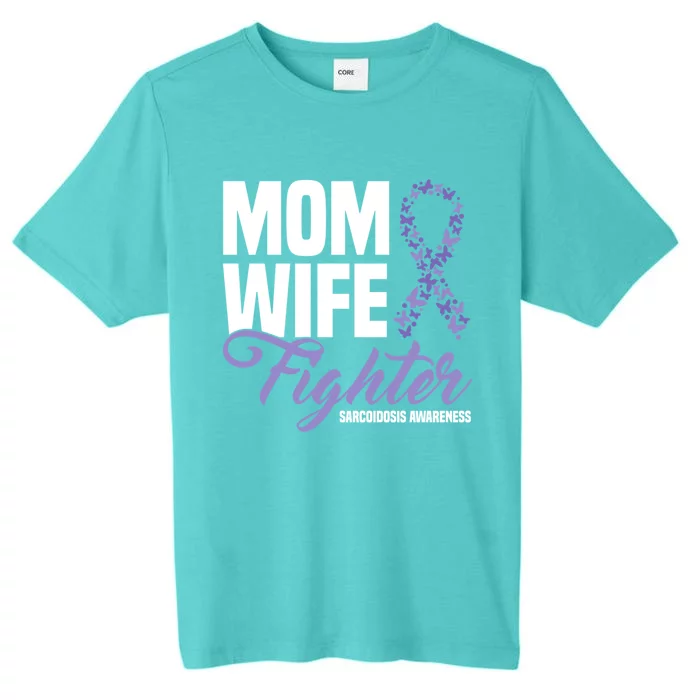 Mom Wife Fighter Purple Ribbon Sarcoidosis Awareness Gift ChromaSoft Performance T-Shirt