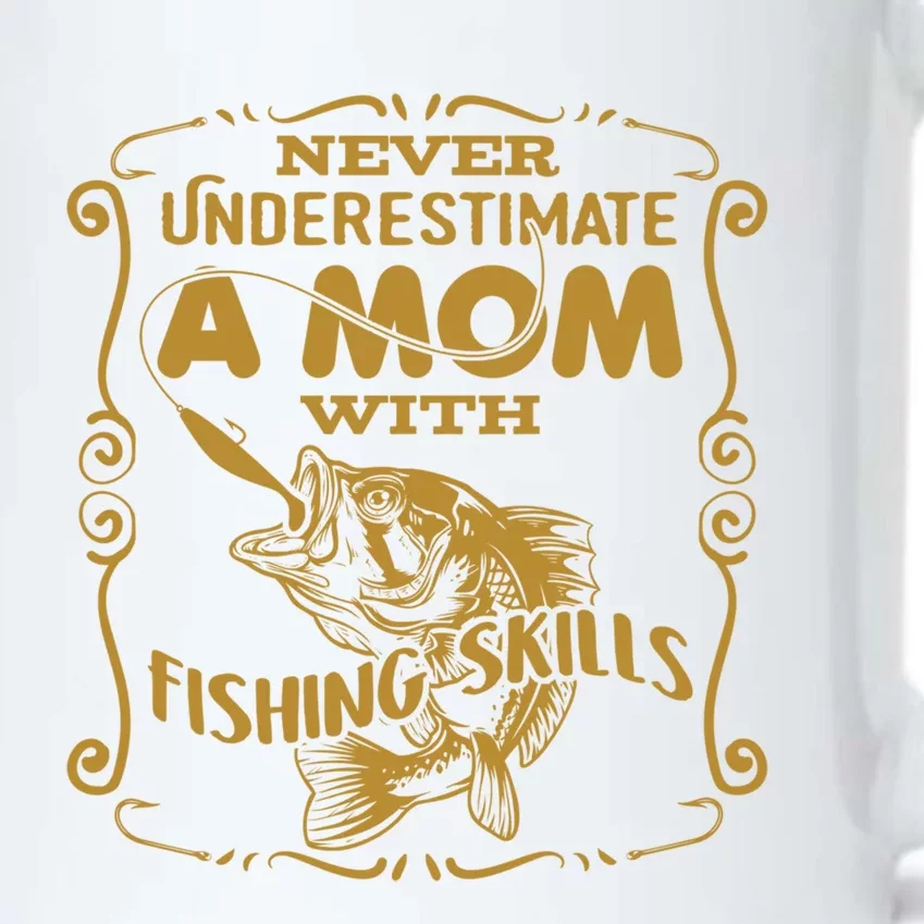 Mom With Fishing Skills Best Fishing Mom Angling Funny Gift Black Color Changing Mug