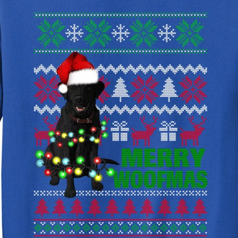 Merry Woofmas Flat Coated Retriever Dog Funny Ugly Christmas Funny Gift Tall Sweatshirt