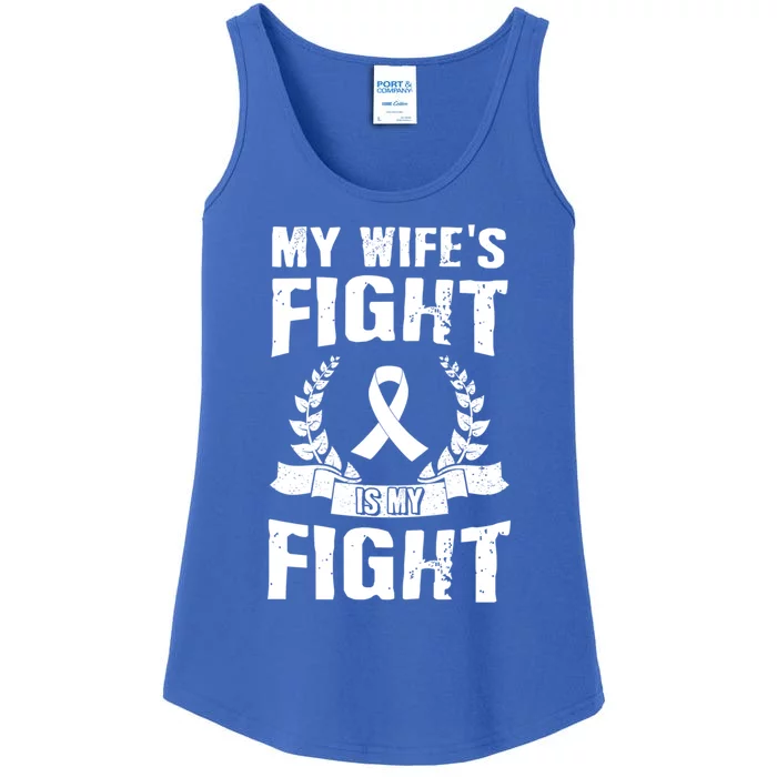 My Wife's Fight Is My Fight Lung Cancer Awareness Gift Ladies Essential Tank