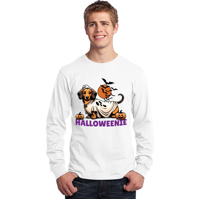 My Weenie Funny Dog Halloweenie Dachshund Weiner Halloween Long Sleeve Shirt