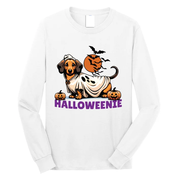 My Weenie Funny Dog Halloweenie Dachshund Weiner Halloween Long Sleeve Shirt