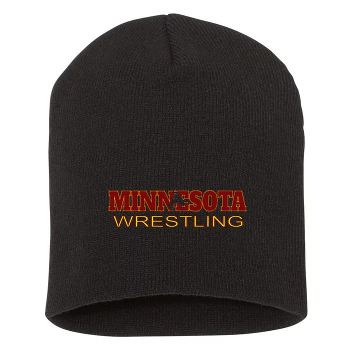 Minnesota Wrestling Freestyle Wrestler Gift State Pride Mn Short Acrylic Beanie