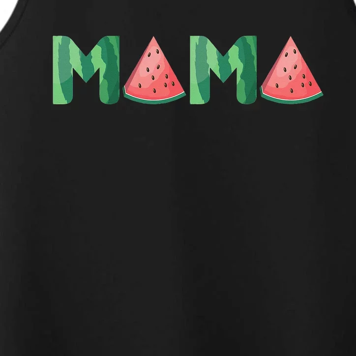 Mama Watermelon Funny Summer Fruit Gift Great Mother's Day Performance Tank