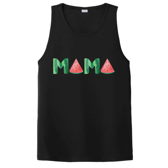 Mama Watermelon Funny Summer Fruit Gift Great Mother's Day Performance Tank