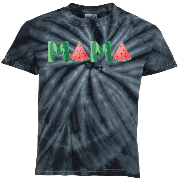 Mama Watermelon Funny Summer Fruit Gift Great Mother's Day Kids Tie-Dye T-Shirt