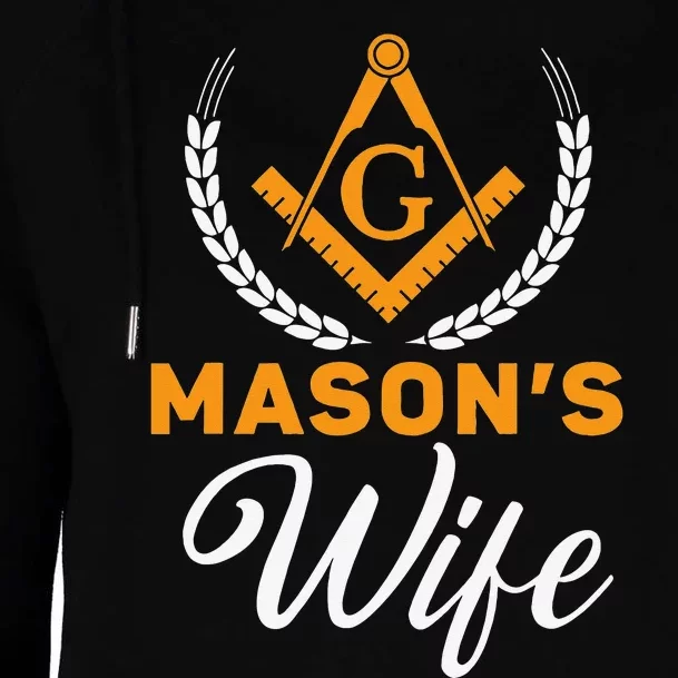 Mason's Wife Freemason Masonic Fraternal Freemasonry Womens Funnel Neck Pullover Hood